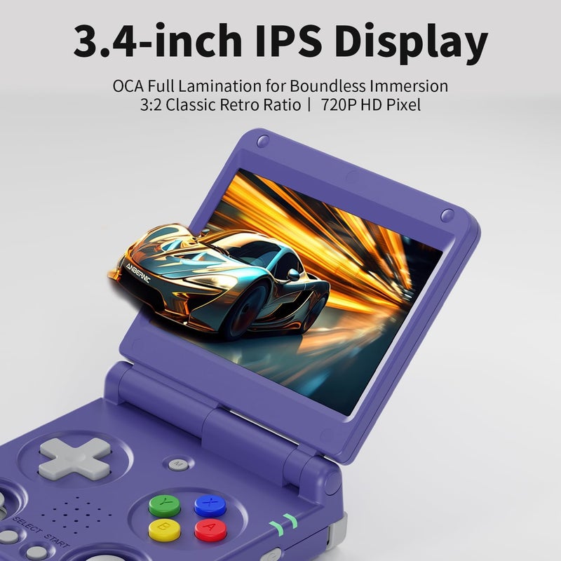 GiipGoop RG34XXSP Retro Handheld Game Console RG34XX SP Retro Gaming Console with 64G Preloaded 5000+ Games,3300 mAh Battey, Portable Pocket Arcade Support 30+ Simulators 5G WiFi Bluetooth HD Indigo - Image 4